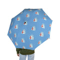 Foldable Umbrella — Sky Blue St. George Cross Pattern, Semi-Automatic Travel Umbrella