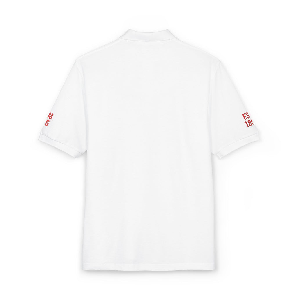 Embroidered STGC Crest Polo Shirt — AMDG and EST. 1850 Sleeves