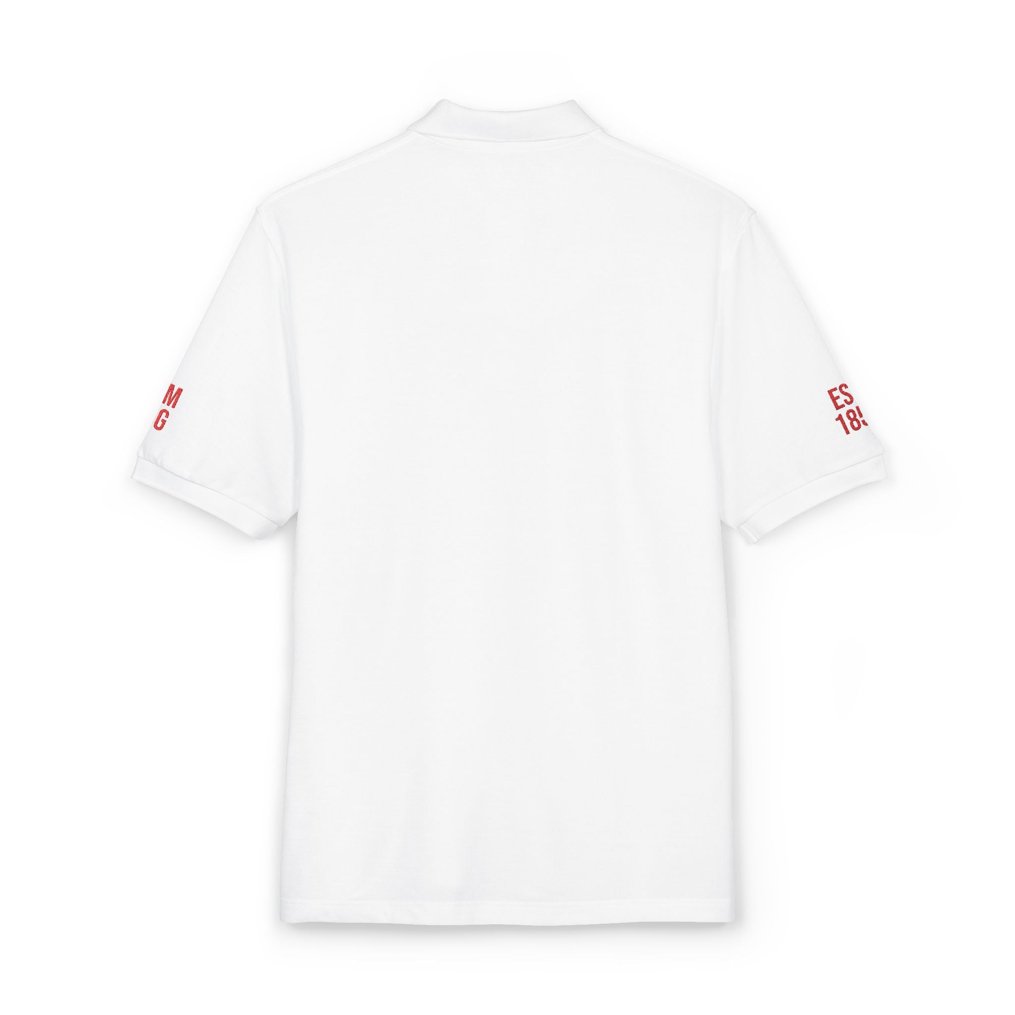 Embroidered STGC Crest Polo Shirt — AMDG and EST. 1850 Sleeves