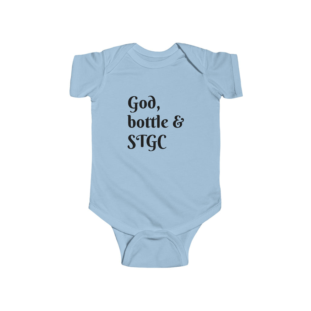 STGC Infant Bodysuit — "God, Bottle &" Cute Baby Onesie